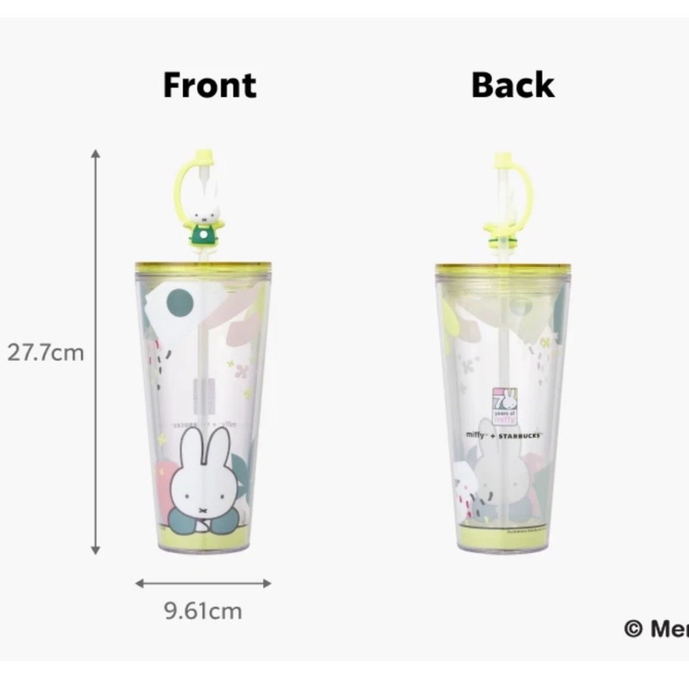 Miffy x Starbucks Water Cup with Straw - Picture 2 of 8
